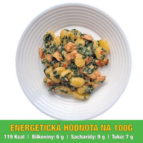 Gnocchi s kuřecím masem a špenátem - filtr